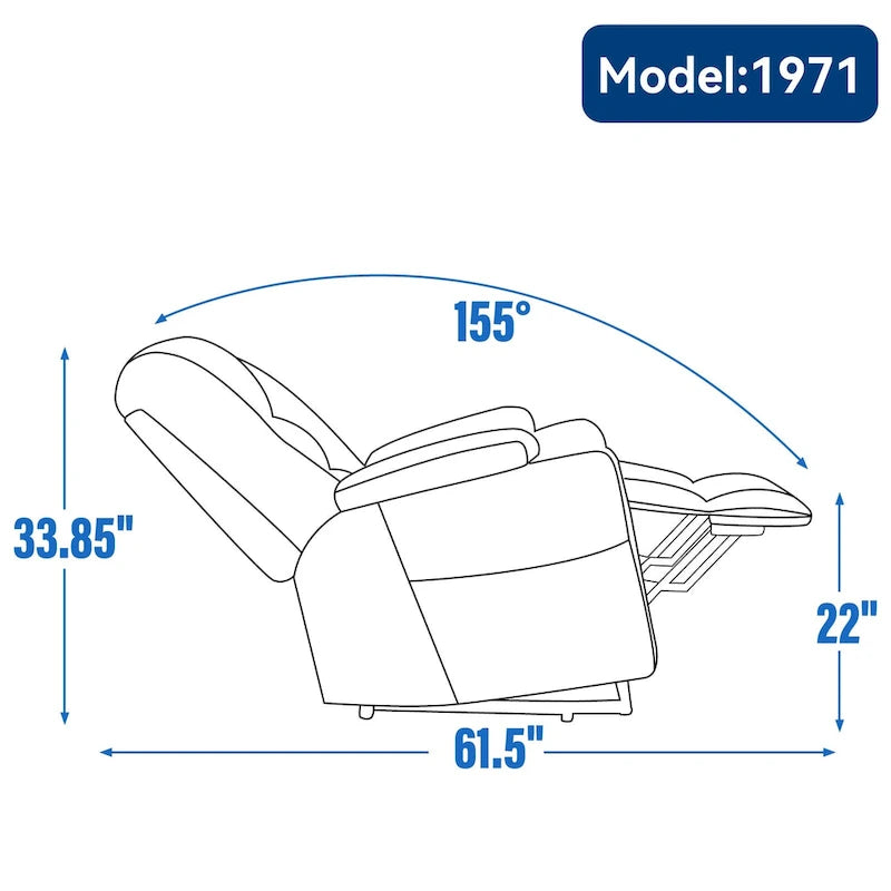 Large Power Lift Recliner Chair with Massage and Heat for Elderly, Wide Recliners, with USB and Type C Ports,2 Cup Holders