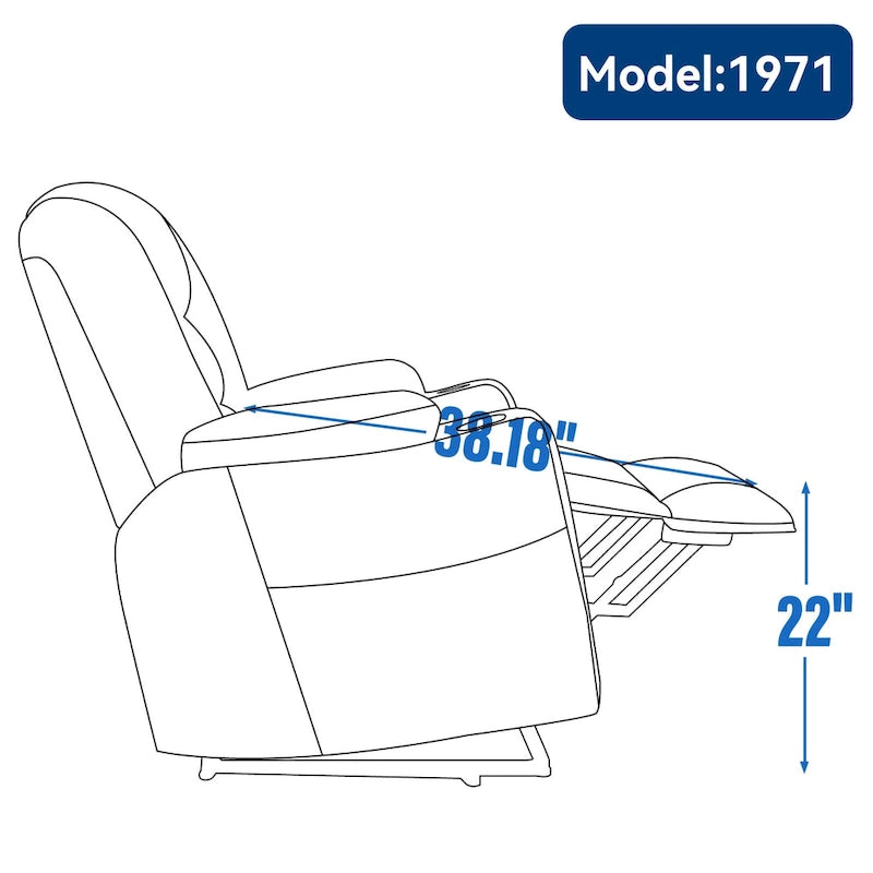 Large Power Lift Recliner Chair with Massage and Heat for Elderly, Wide Recliners, with USB and Type C Ports,2 Cup Holders