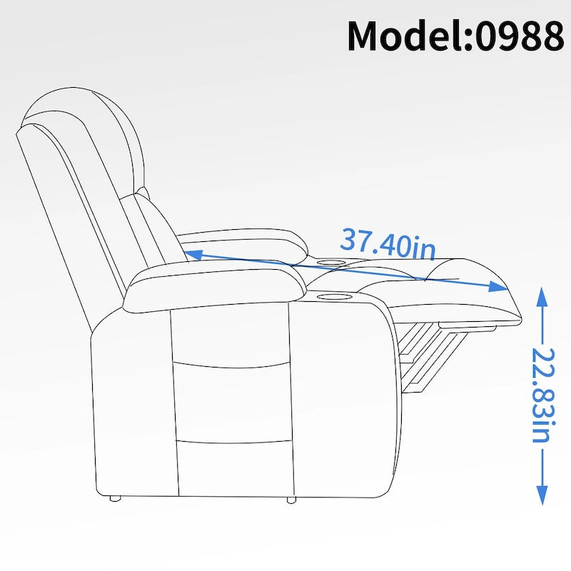 Large Power Lift Recliner Chair with Massage and Heat for Elderly, Wide Recliners, with USB and Type C Ports,2 Cup Holders
