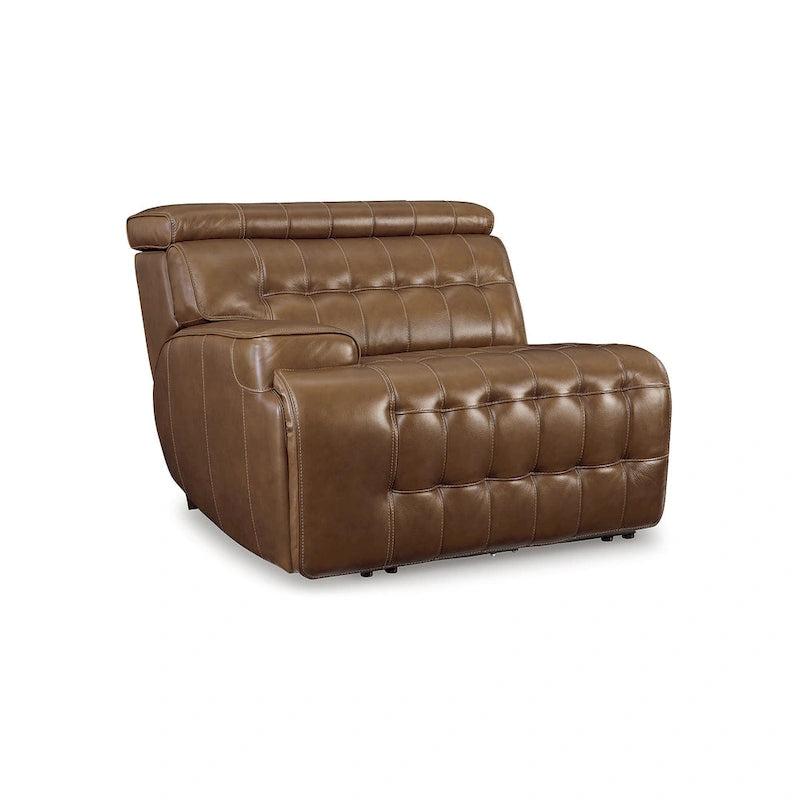 Medium Brown 6-Piece Power Reclining Sectional - 124W x 110D x 34H
