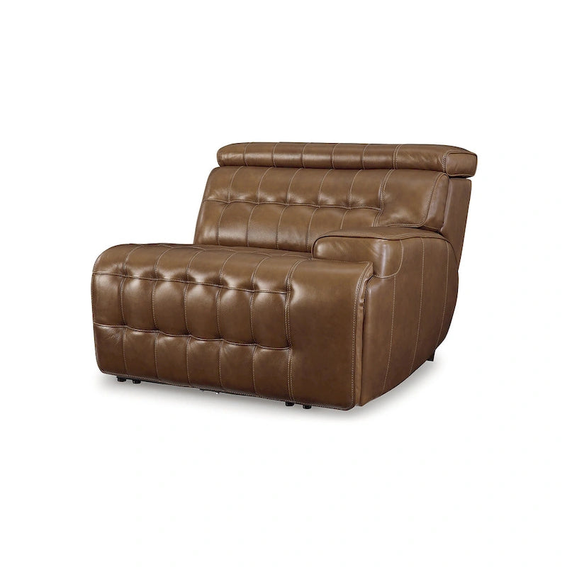Medium Brown 6-Piece Power Reclining Sectional - 124W x 110D x 34H