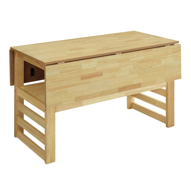Wood Dining Table Set for 4, Extendable Square Kitchen Table Set with Two Drop Leaves, Storage Shelf and 4 Upholstered Chairs