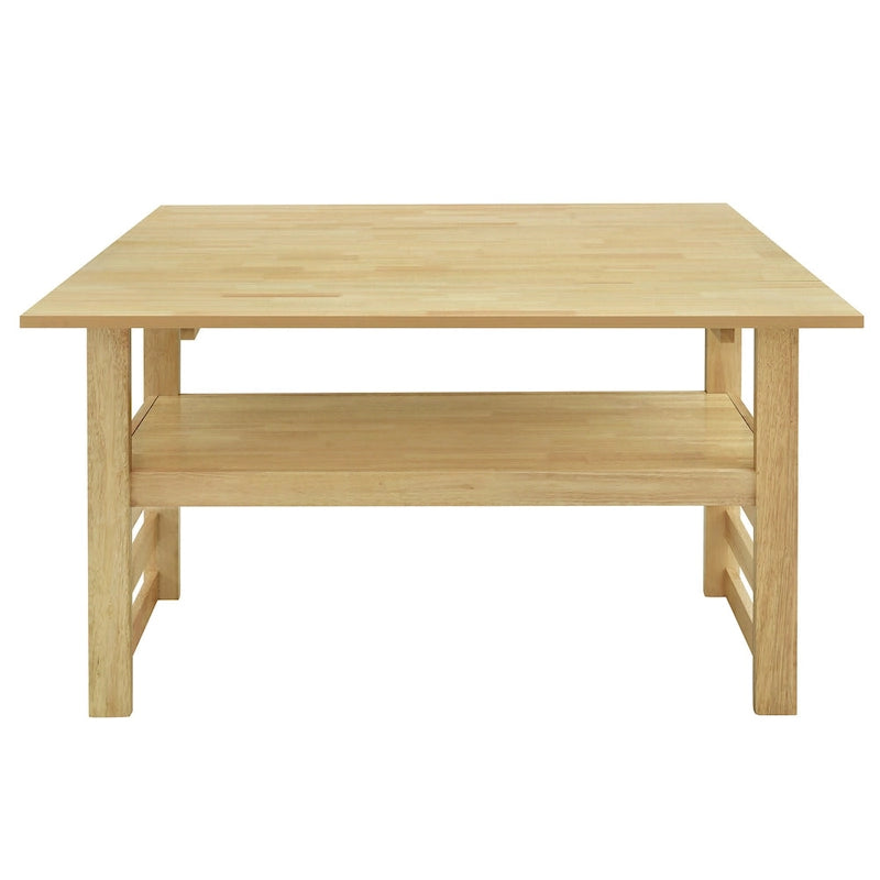 Wood Dining Table Set for 4, Extendable Square Kitchen Table Set with Two Drop Leaves, Storage Shelf and 4 Upholstered Chairs