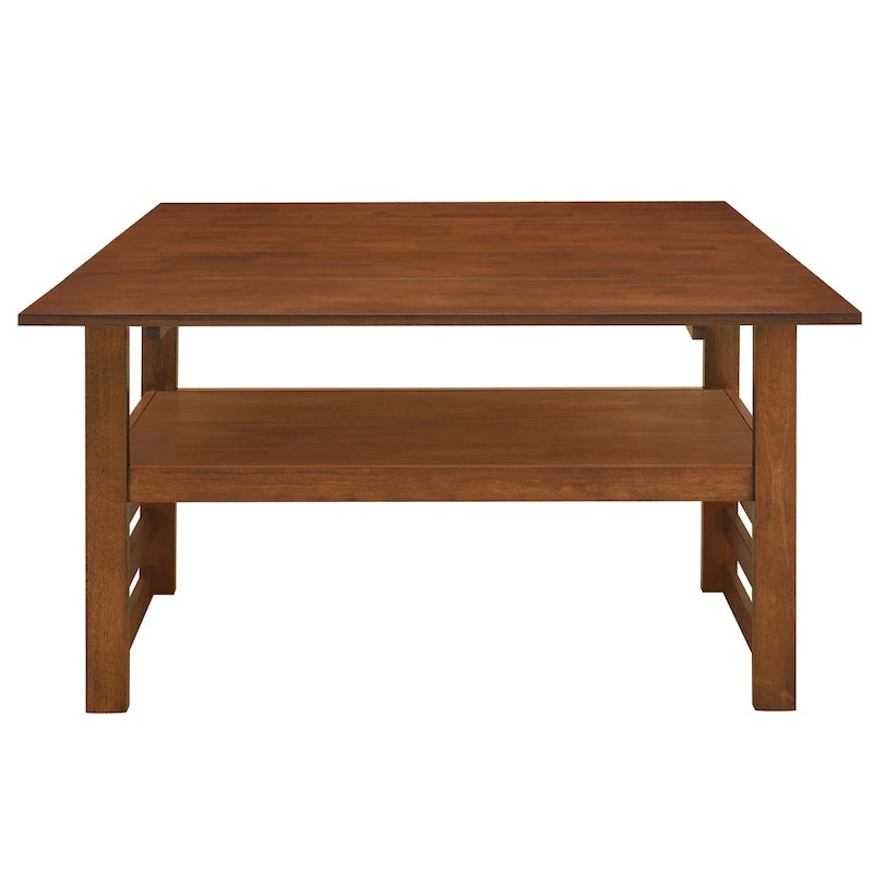Wood Dining Table Set for 4, Extendable Square Kitchen Table Set with Two Drop Leaves, Storage Shelf and 4 Upholstered Chairs