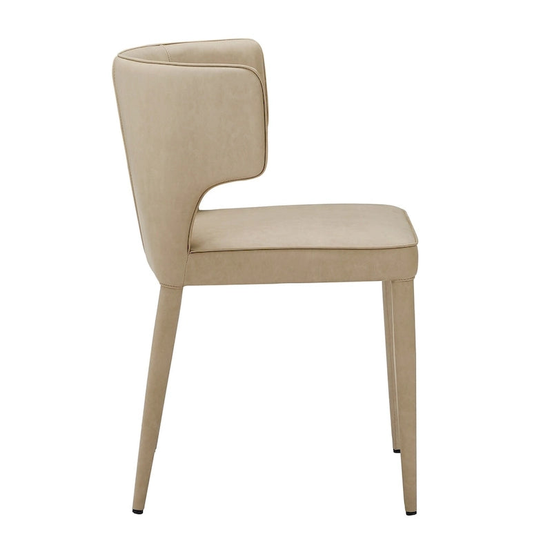 Extended Wingback Modern Leather Dining Chair