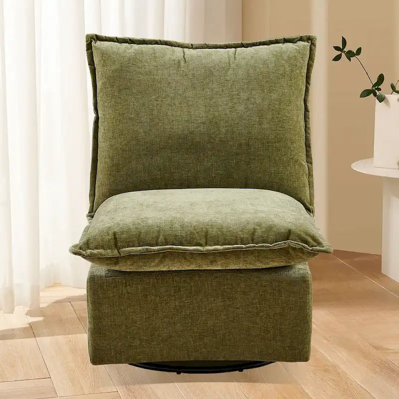 28.74 Chenille Upholstered 360 Swivel Rocking Chair