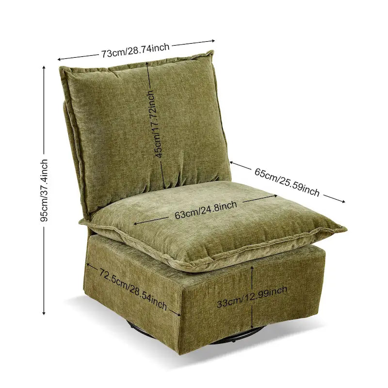 28.74 Chenille Upholstered 360 Swivel Rocking Chair