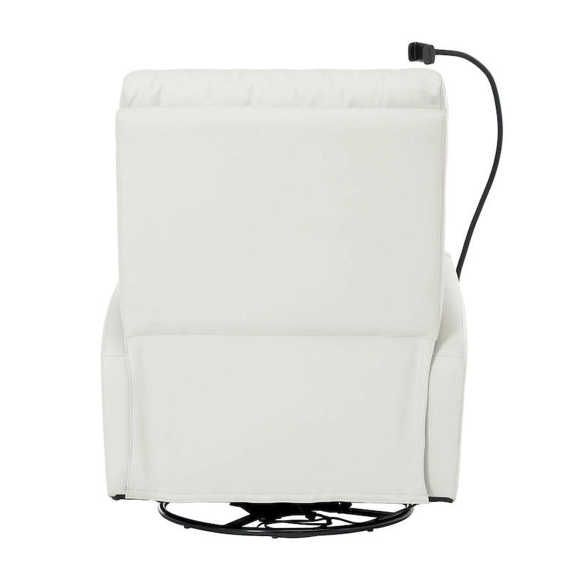 Grey Power Recliner with Swivel, USB Ports & Adjustable Footrest