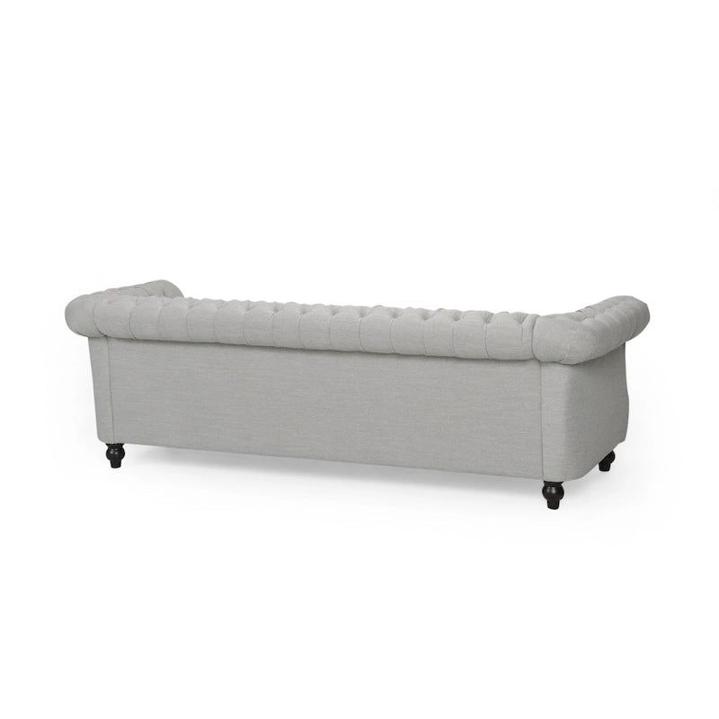 Button Tufted 3-seater Sofa with Nailheads