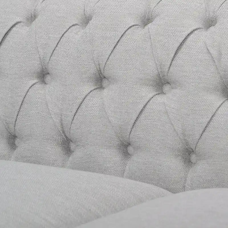 Button Tufted 3-seater Sofa with Nailheads