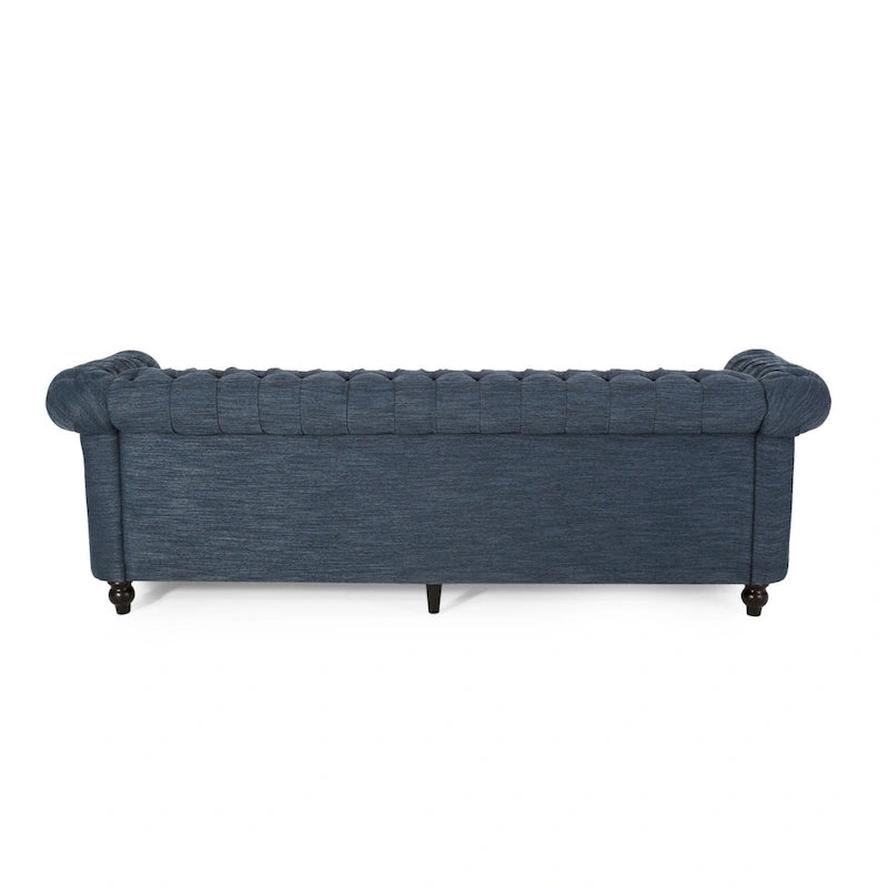 Button Tufted 3-seater Sofa with Nailheads