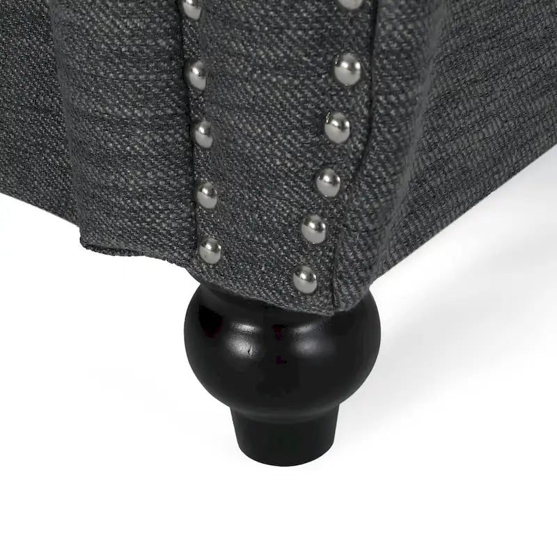 Button Tufted 3-seater Sofa with Nailheads