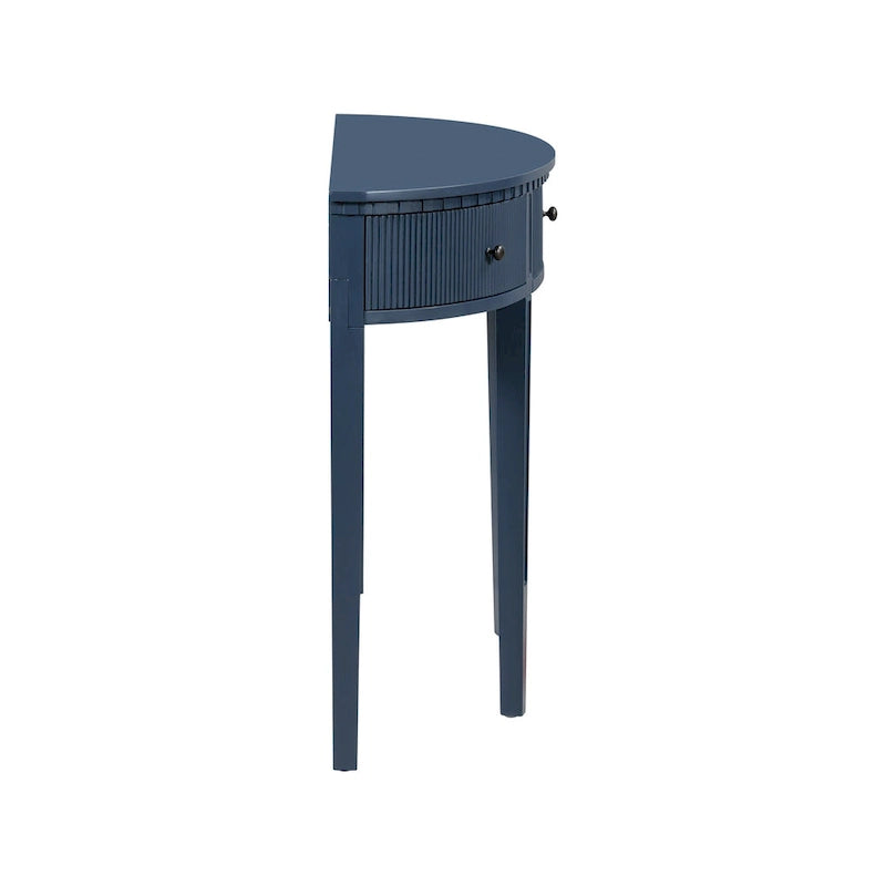 51.1 Modern Curved Console Table with Vertical Stripe Drawer Fronts for Entryway, Hallway, Living Room