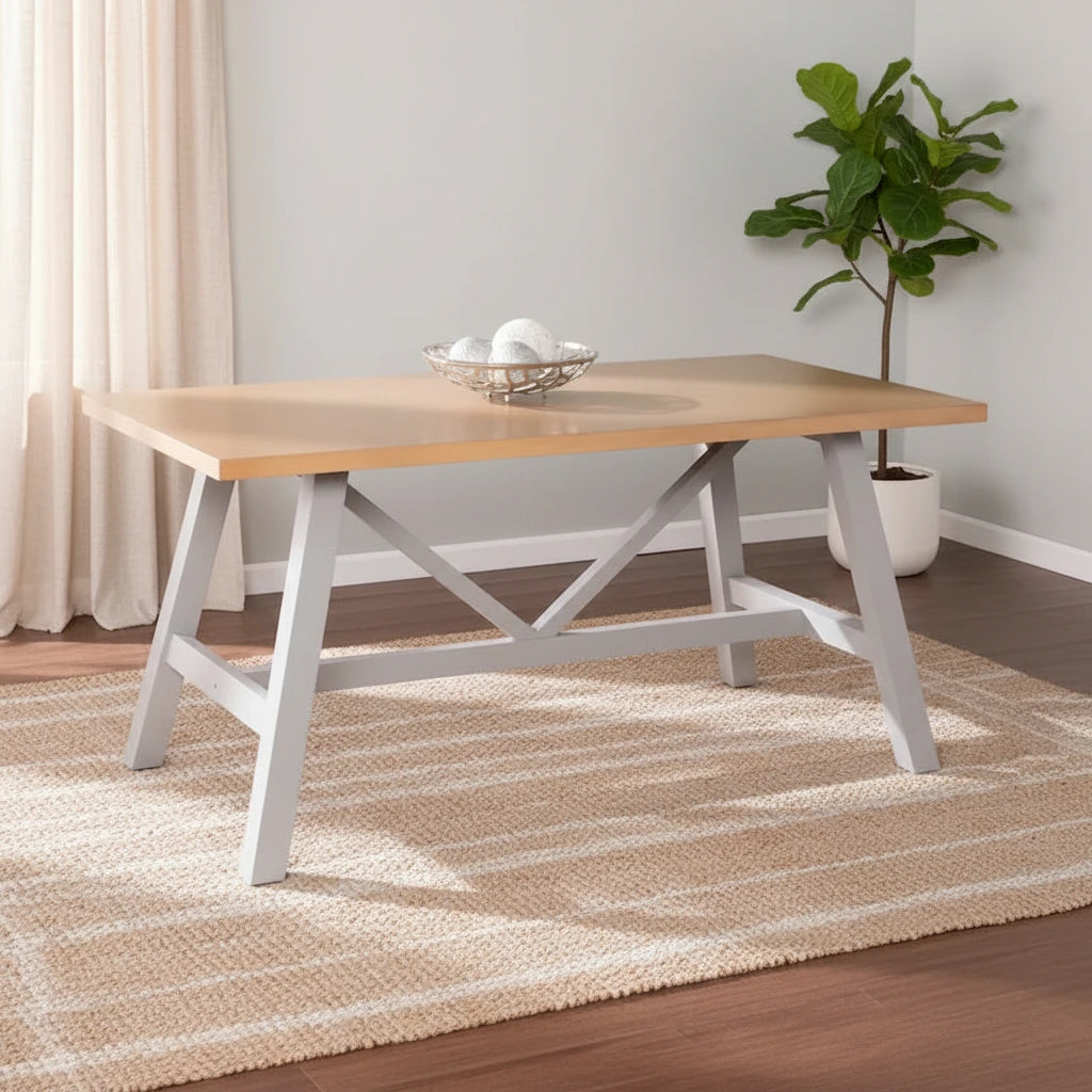 SEI Furniture Hepner Modern Farmhouse Natural/ Gray Wood Dining Table