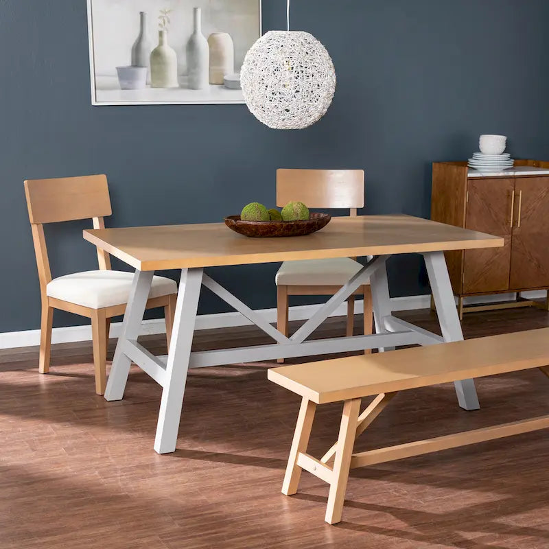 Modern Farmhouse Natural/Gray Wood Dining Table