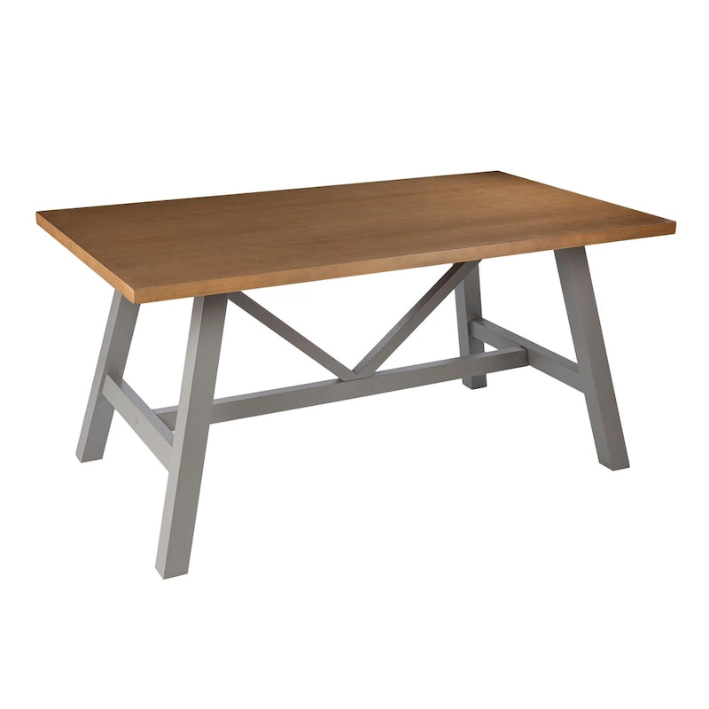 Modern Farmhouse Natural/Gray Wood Dining Table