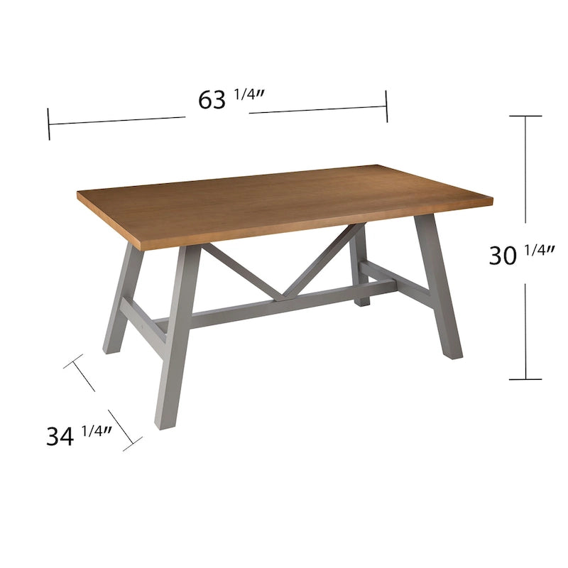 Modern Farmhouse Natural/Gray Wood Dining Table