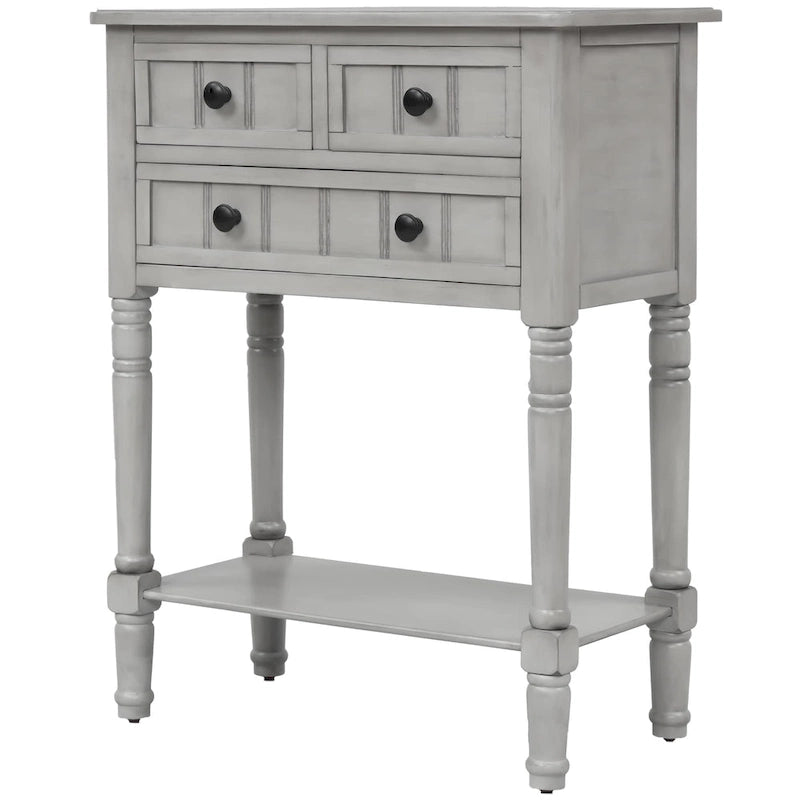 Wooden Console Table, Sofa Table with Storage Drawers and Shelf