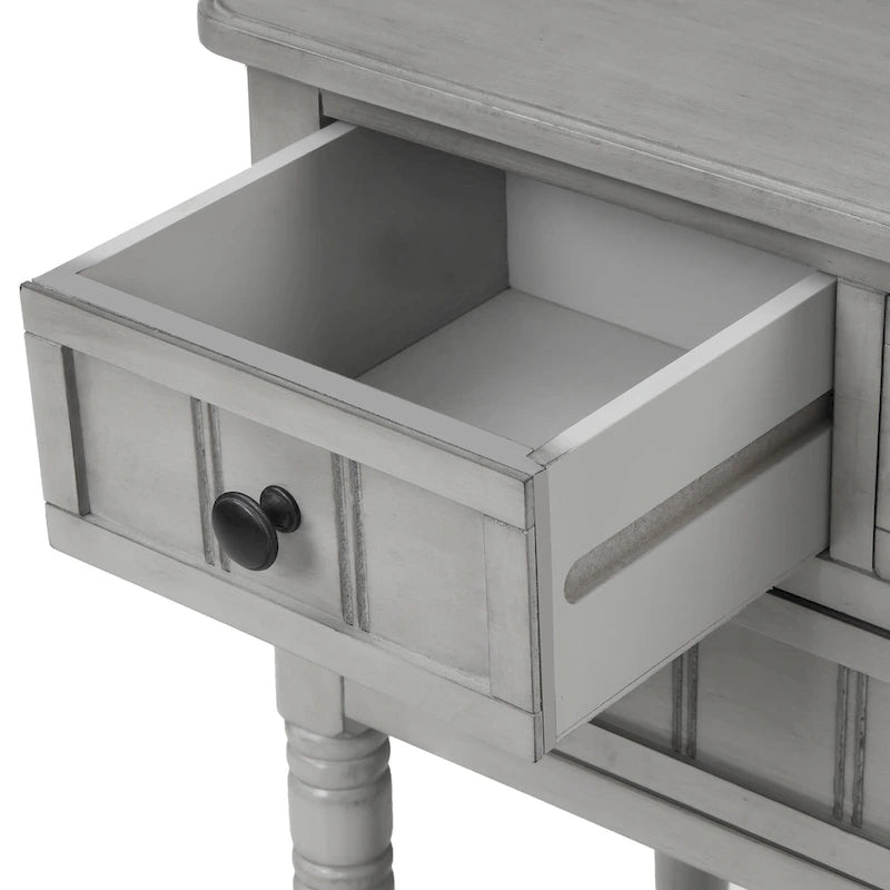 Wooden Console Table, Sofa Table with Storage Drawers and Shelf