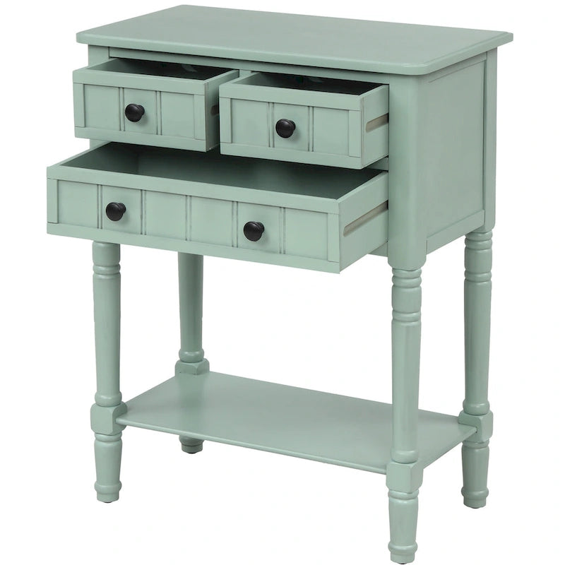 Wooden Console Table, Sofa Table with Storage Drawers and Shelf