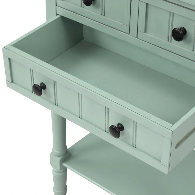 Wooden Console Table, Sofa Table with Storage Drawers and Shelf