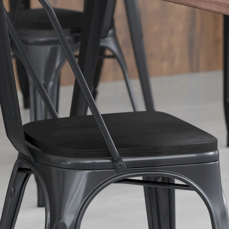 All-Weather Polyresin Seat for Colorful Metal Stools and Chairs-4 Pack