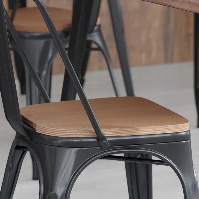 All-Weather Polyresin Seat for Colorful Metal Stools and Chairs-4 Pack
