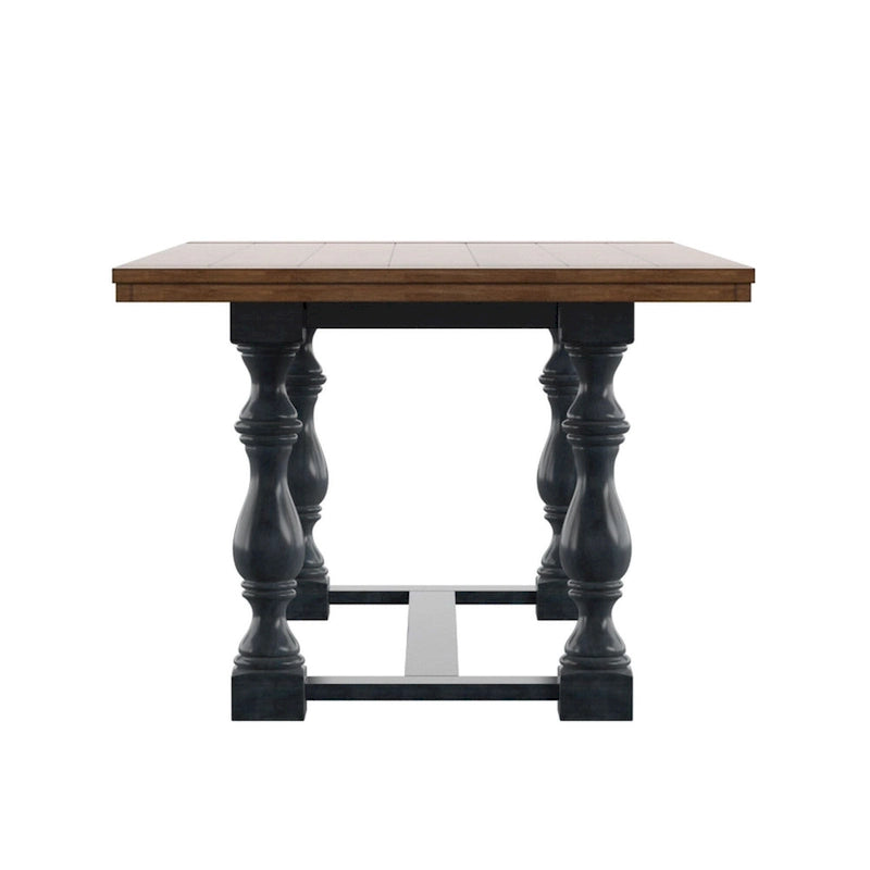 78-Inch Oak Dining Table with Turned Leg Trestle Base