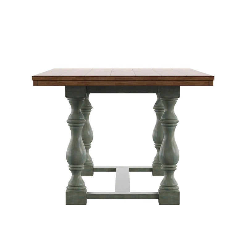 78-Inch Oak Dining Table with Turned Leg Trestle Base
