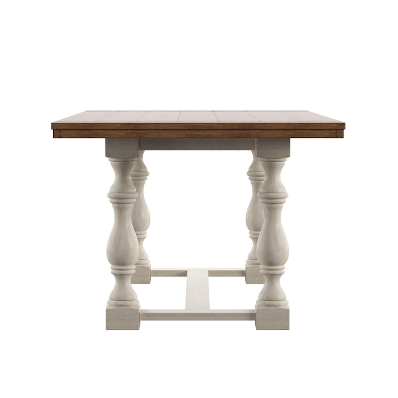 78-Inch Oak Dining Table with Turned Leg Trestle Base