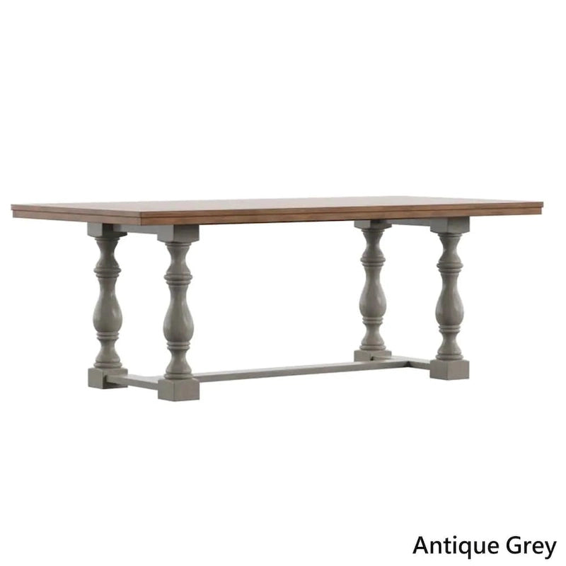 78-Inch Oak Dining Table with Turned Leg Trestle Base