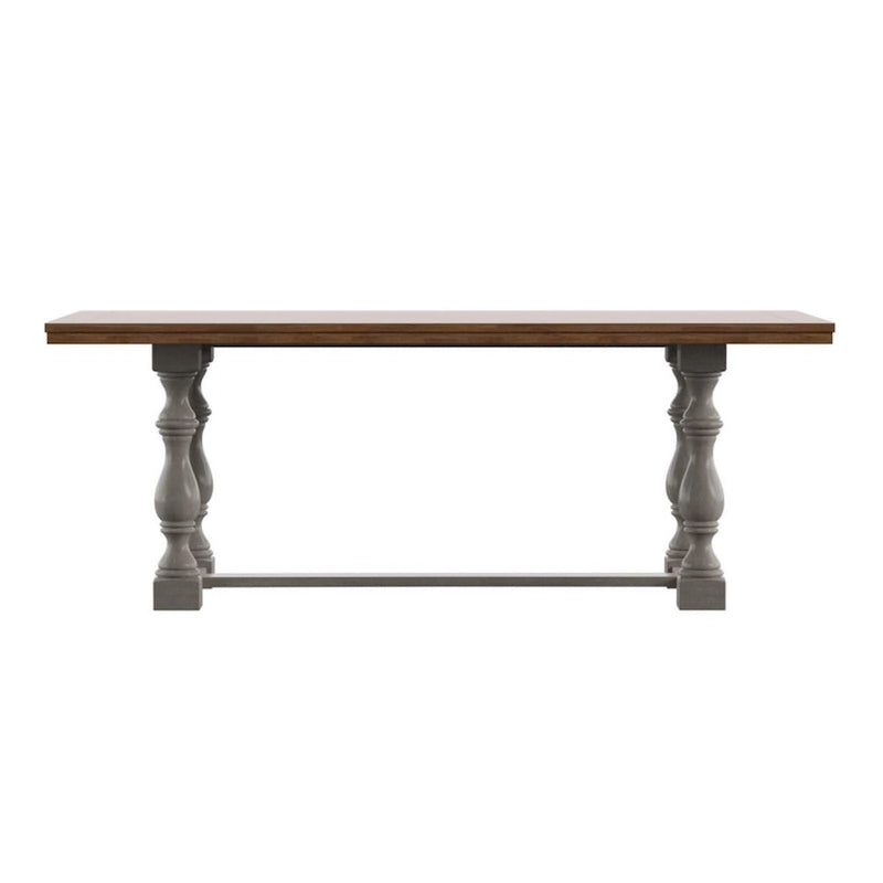 78-Inch Oak Dining Table with Turned Leg Trestle Base