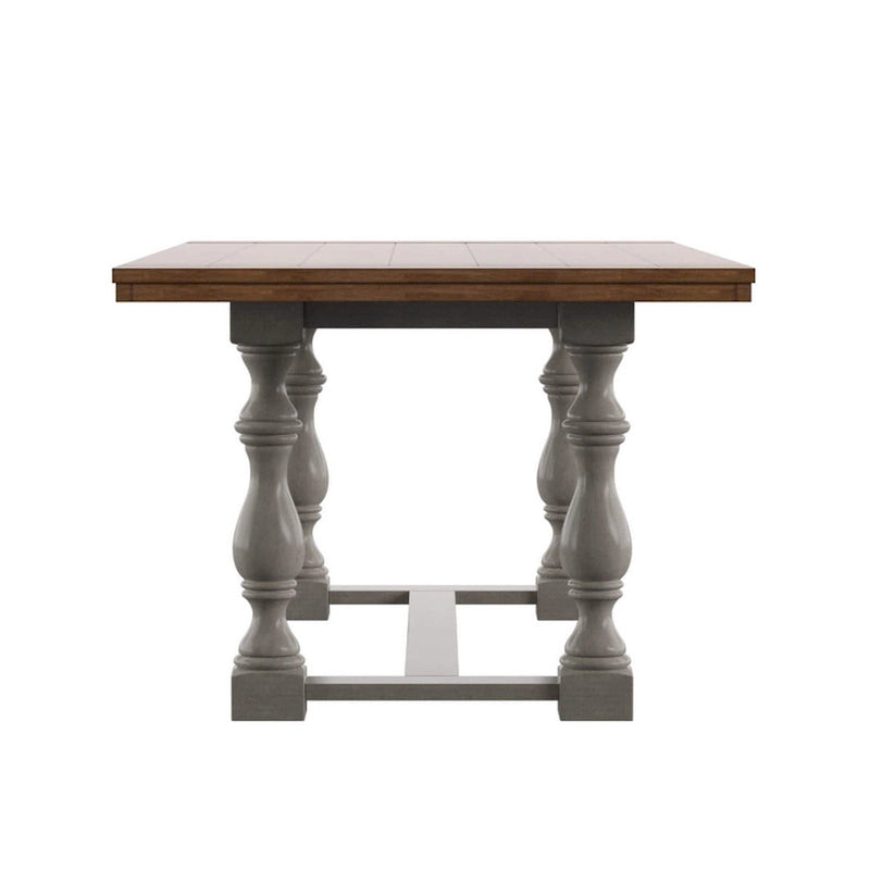 78-Inch Oak Dining Table with Turned Leg Trestle Base