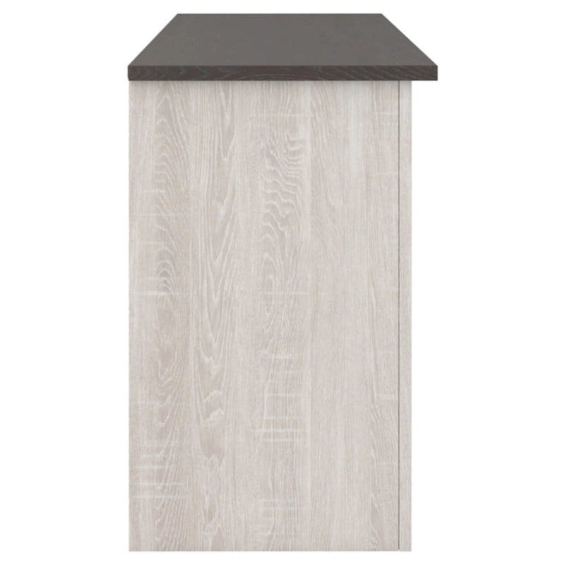 Casual Large TV Stand with Fireplace Option, White/Brown
