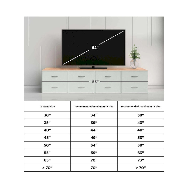 Casual Large TV Stand with Fireplace Option, White/Brown