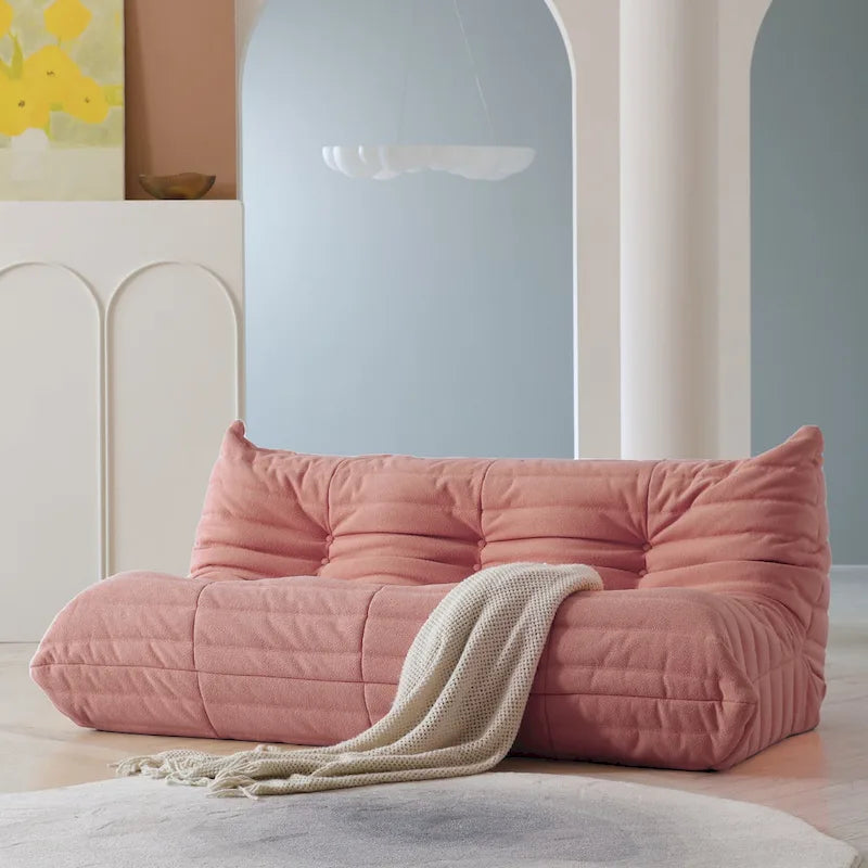 Comfy Lazy Floor Sofa Couch,Teddy Velvet Bean Bag Chairs for Living Room Bedroom Office Salon