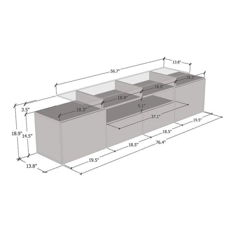 Modern TV Stand with LED Light System