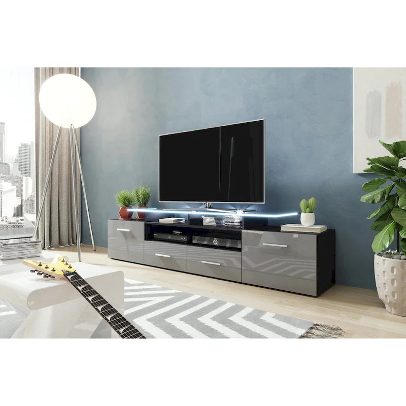 Modern TV Stand with LED Light System