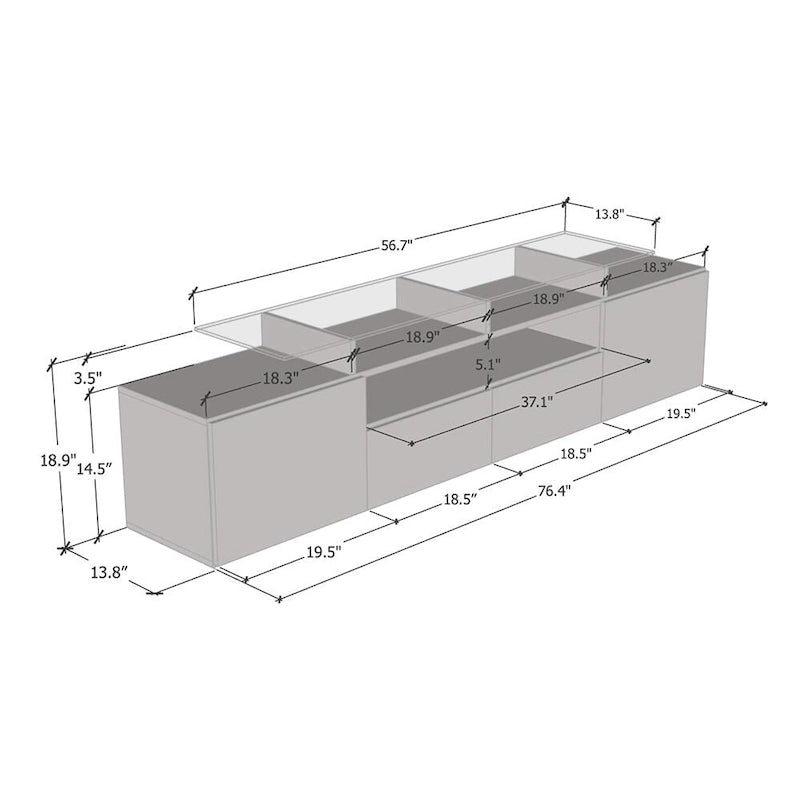 Modern TV Stand with LED Light System