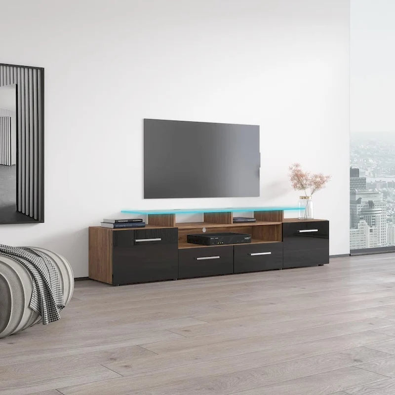 Modern TV Stand with LED Light System