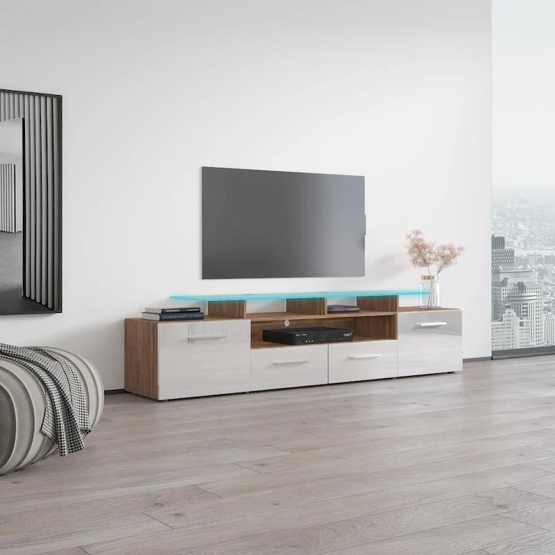 Modern TV Stand with LED Light System