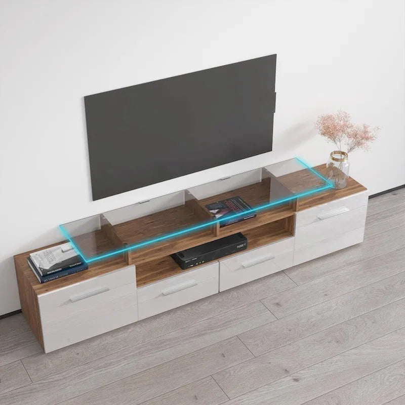 Modern TV Stand with LED Light System