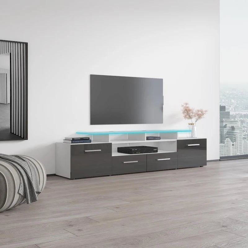 Modern TV Stand with LED Light System