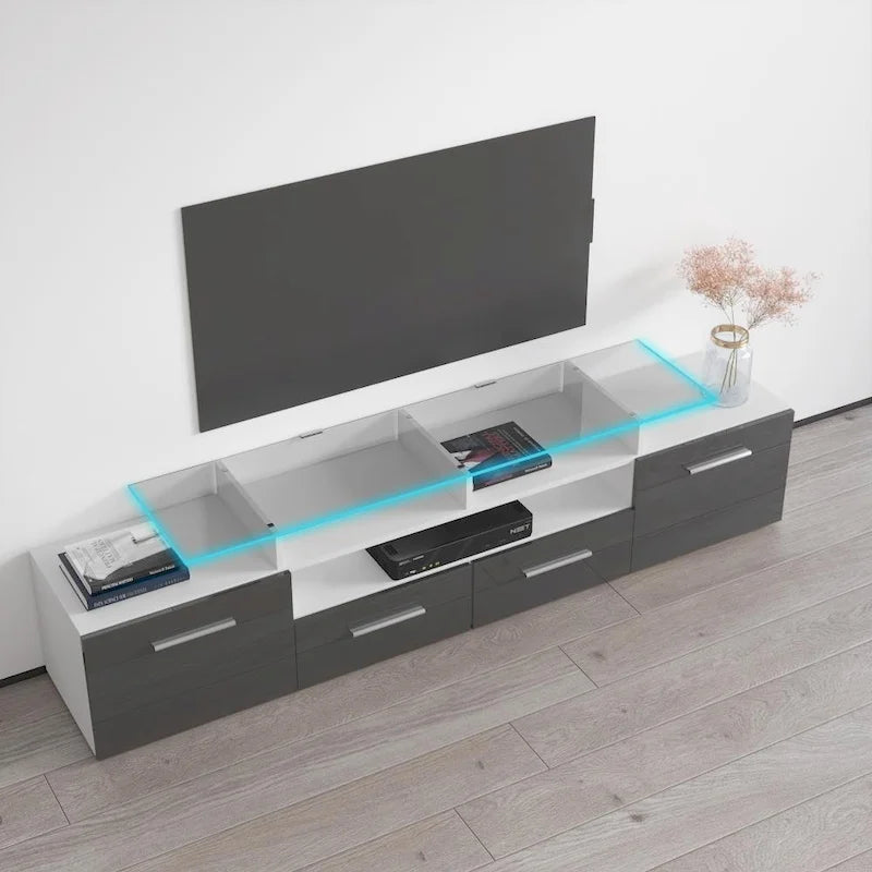 Modern TV Stand with LED Light System