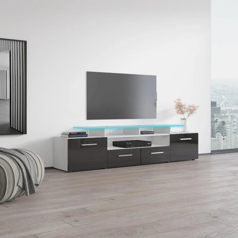 Modern TV Stand with LED Light System