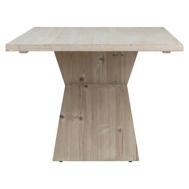 79 Rectangular Reclaimed Pine Modern Honeycomb Pedestal Base Dining Table