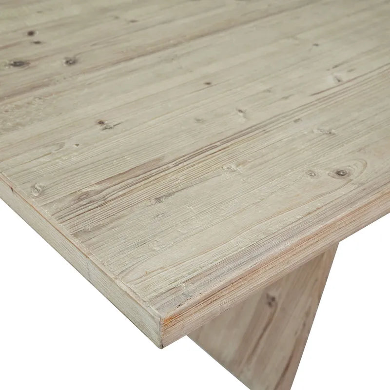 79 Rectangular Reclaimed Pine Modern Honeycomb Pedestal Base Dining Table