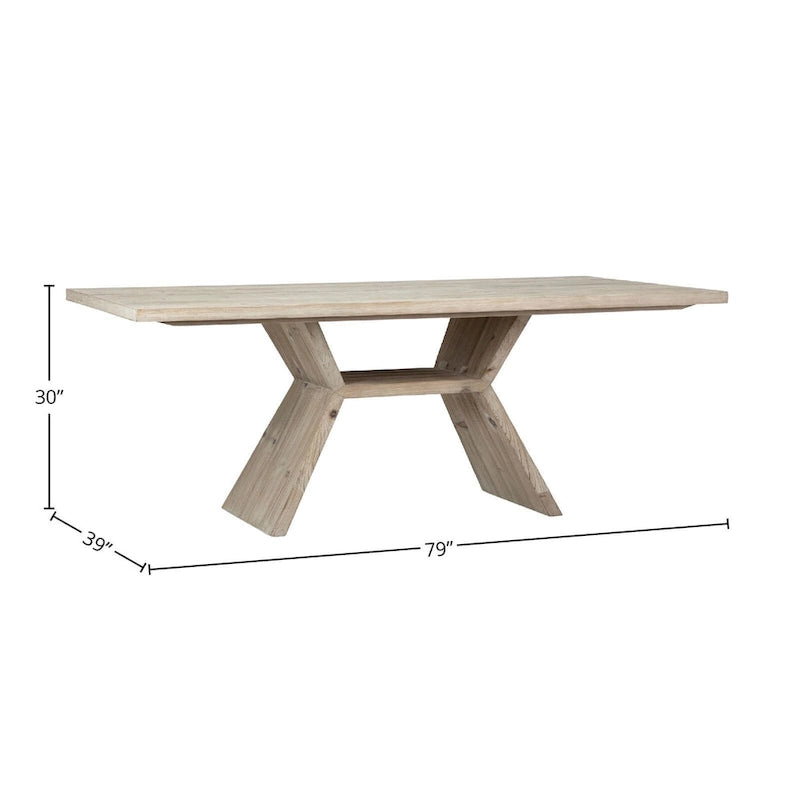79 Rectangular Reclaimed Pine Modern Honeycomb Pedestal Base Dining Table