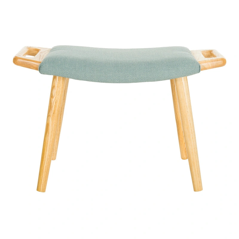 Zipora Beige/Natural Mid-Century Bench - 11.8 x 24.6 x 15.4