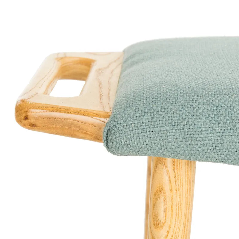 Zipora Beige/Natural Mid-Century Bench - 11.8 x 24.6 x 15.4